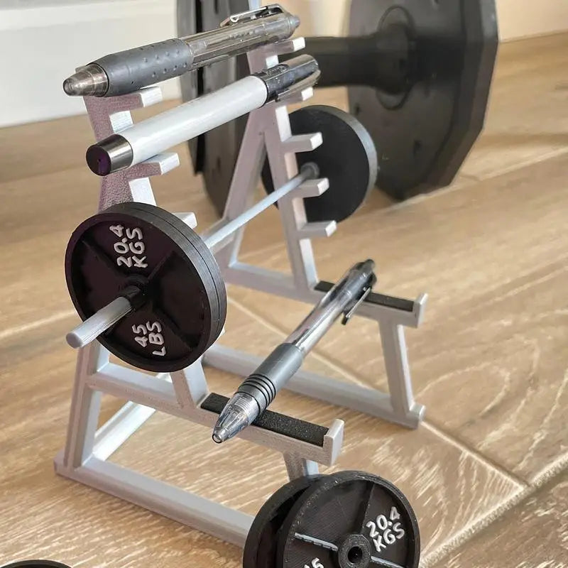 Funny Barbell Squat Rack Pen Holder – The Perfect Desk Accessory for Fitness Enthusiasts - Ravar
