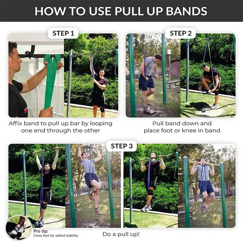 Latex Resistance Bands Pull Up Gym Home Fitness Rubber Expander Loop Strength Assist Workout Training Equipment - Ravar