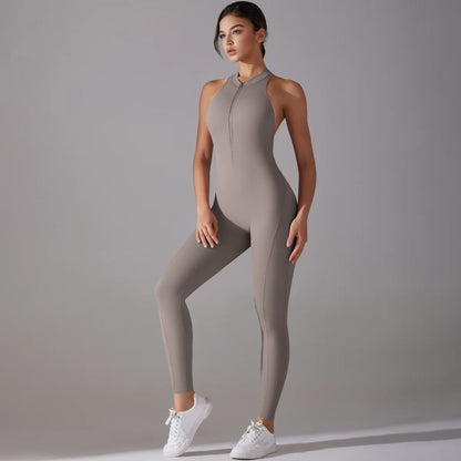 Women’s Scrunch Butt Backless Jumpsuit – Sexy Sleeveless Gym & Yoga One-Piece - Ravar