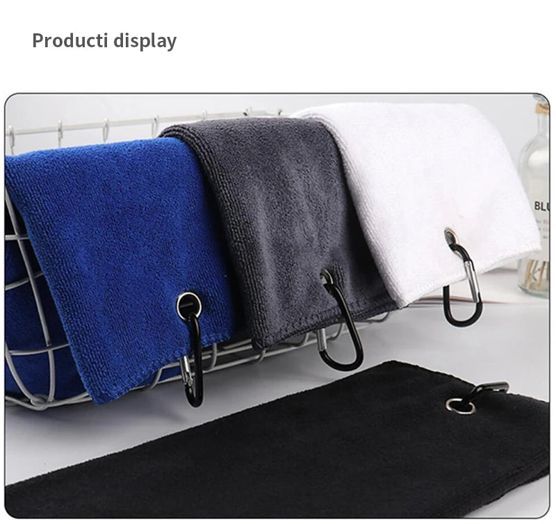 Tri-Fold Golf Towel – Premium Microfiber with Heavy-Duty Carabiner Clip | Quick-Dry & Ultra-Absorbent | 4 Color Options - Ravar