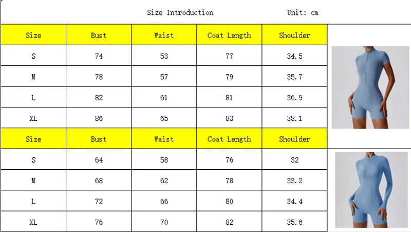 Women’s Long Sleeve Fitness Jumpsuit – One-Piece Workout Romper & Gym Tracksuit - Ravar
