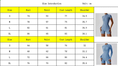 Women’s Long Sleeve Fitness Jumpsuit – One-Piece Workout Romper & Gym Tracksuit - Ravar