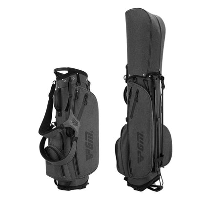 Black golf bag with adjustable strap feature on a white background, featuring the PGM brand.