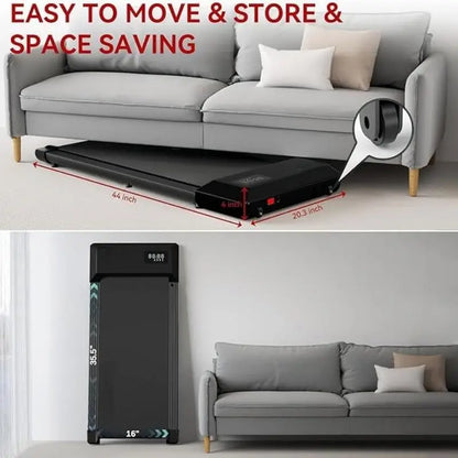 300 Ibs Weight Capacity 2.5 HP 2 in 1 Portable Treadmill for Home with Remote Control LED Display Walking Pad Treadmill - Ravar