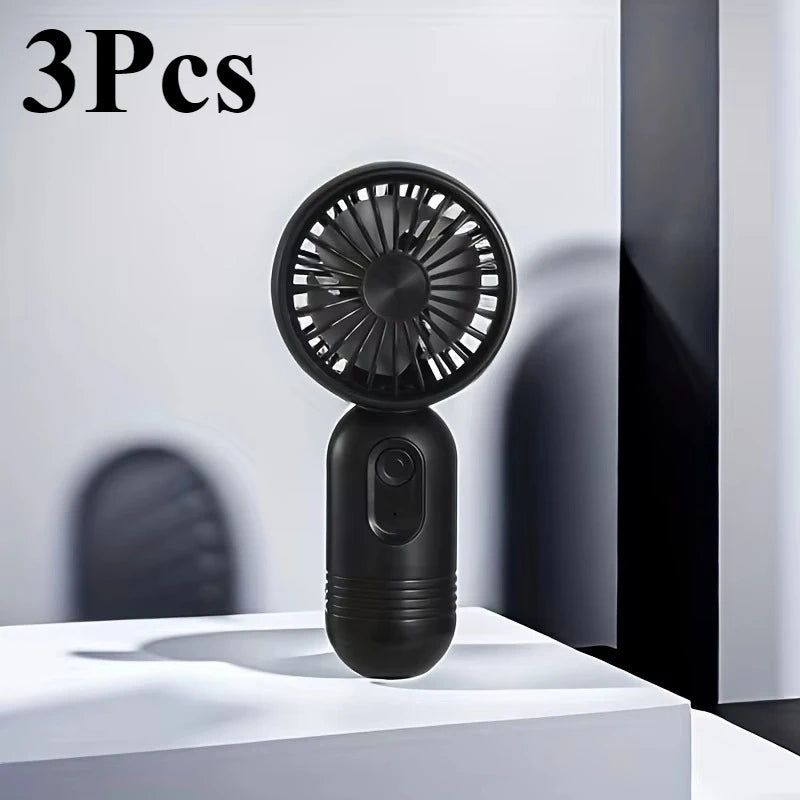 USB Mini Rechargeable Portable Fan with 3 Speeds, Handheld Fan for Gift Choice, Perfect For Office, Outdoor, Travel, Camping - Ravar
