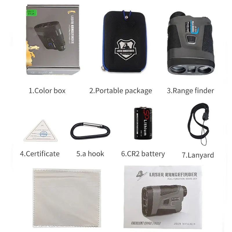 ARTBULL Golf Laser Rangefinder – 1000M/650M Distance Meter with Flagpole Lock, Slope Compensation & 6X Magnification (Model LS-1000) - Ravar