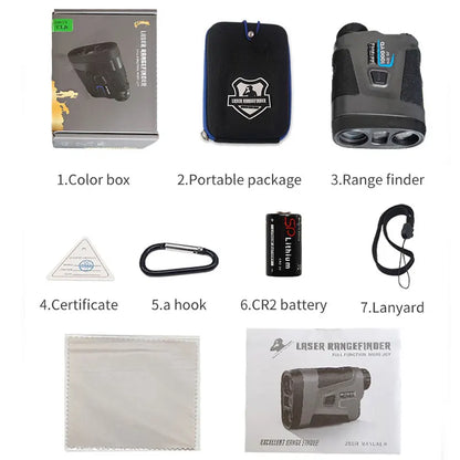 ARTBULL Golf Laser Rangefinder – 1000M/650M Distance Meter with Flagpole Lock, Slope Compensation & 6X Magnification (Model LS-1000) - Ravar