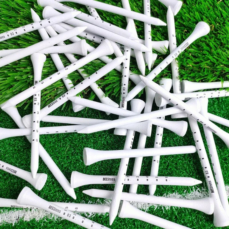 PGM 50pcs Wooden Golf Tees – Durable, Stable Tee Set for Improved Accuracy & Consistent Ball Height (Model D7) - Ravar