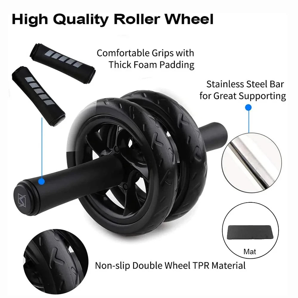 AB Roller Wheel for AB Roller Workout Equipment AB Roller With Knee Pad AB Roller Wheel with Resistance Bands AB Roller Workout - Ravar