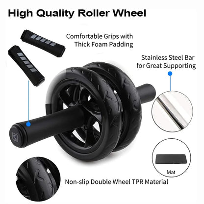 AB Roller Wheel for AB Roller Workout Equipment AB Roller With Knee Pad AB Roller Wheel with Resistance Bands AB Roller Workout - Ravar