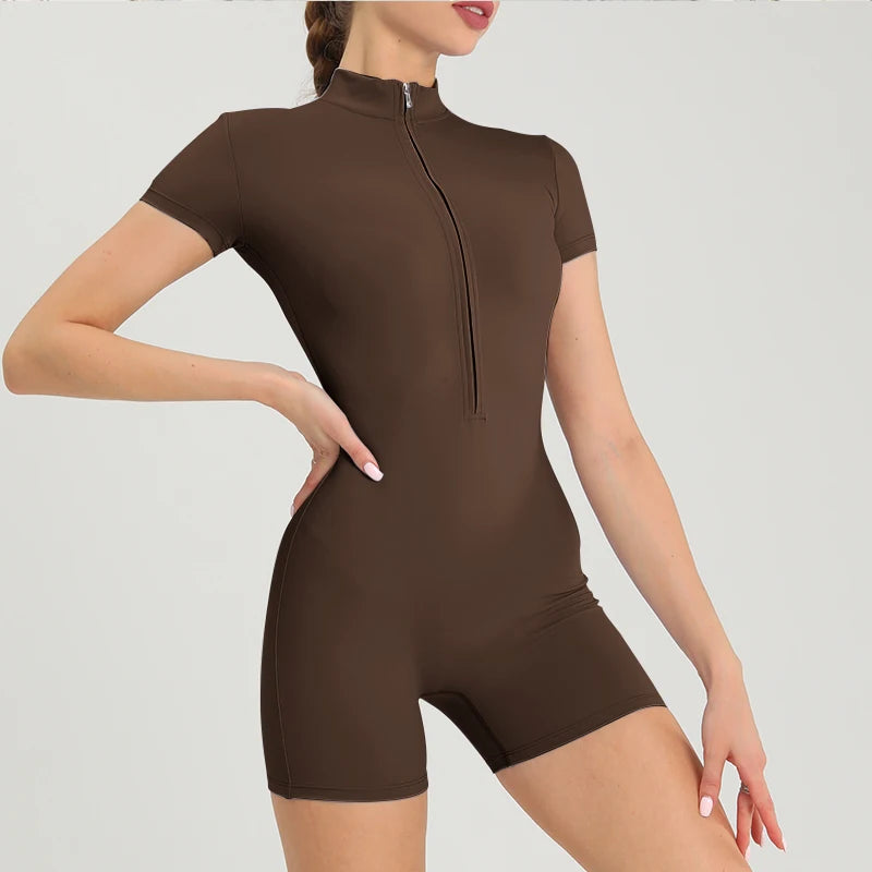Women’s Long Sleeve Fitness Jumpsuit – One-Piece Workout Romper & Gym Tracksuit - Ravar