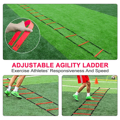 Sports Agility Ladder Football Adjustable Nylon Strap Jumping Ladder Speed Fitness Body Coordination Warm-Up Training Tool - Ravar