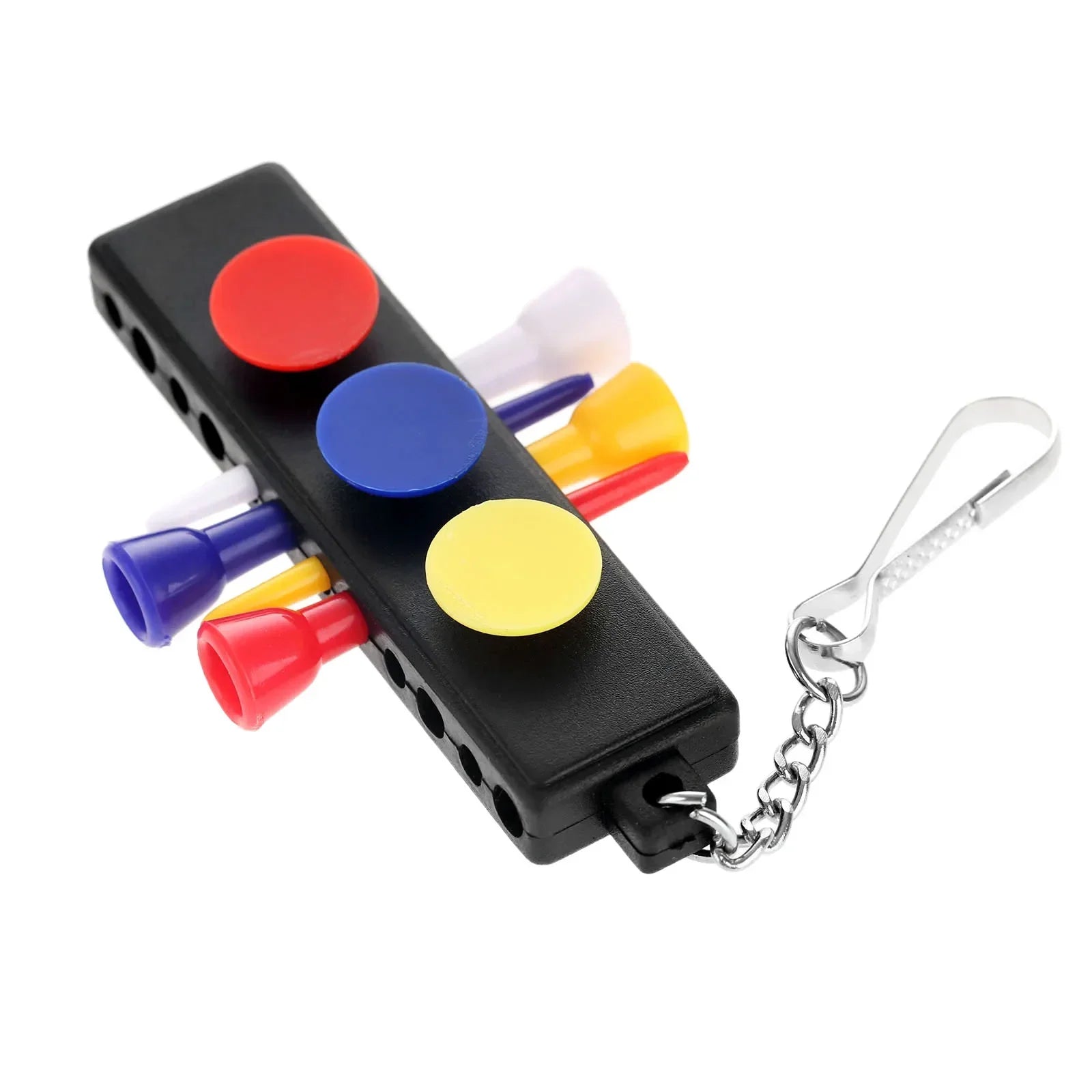 Rubber Golf Tee Holder with Ball Marker Keeper – Holds 12 Tees & 3 Markers, Compact & Durable Golf Accessory (10×2.4cm) - Ravar