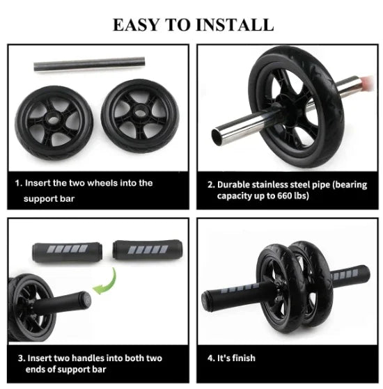 AB Roller Wheel for AB Roller Workout Equipment AB Roller With Knee Pad AB Roller Wheel with Resistance Bands AB Roller Workout - Ravar