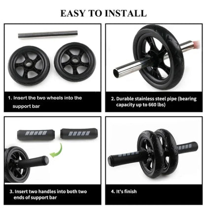 AB Roller Wheel for AB Roller Workout Equipment AB Roller With Knee Pad AB Roller Wheel with Resistance Bands AB Roller Workout - Ravar