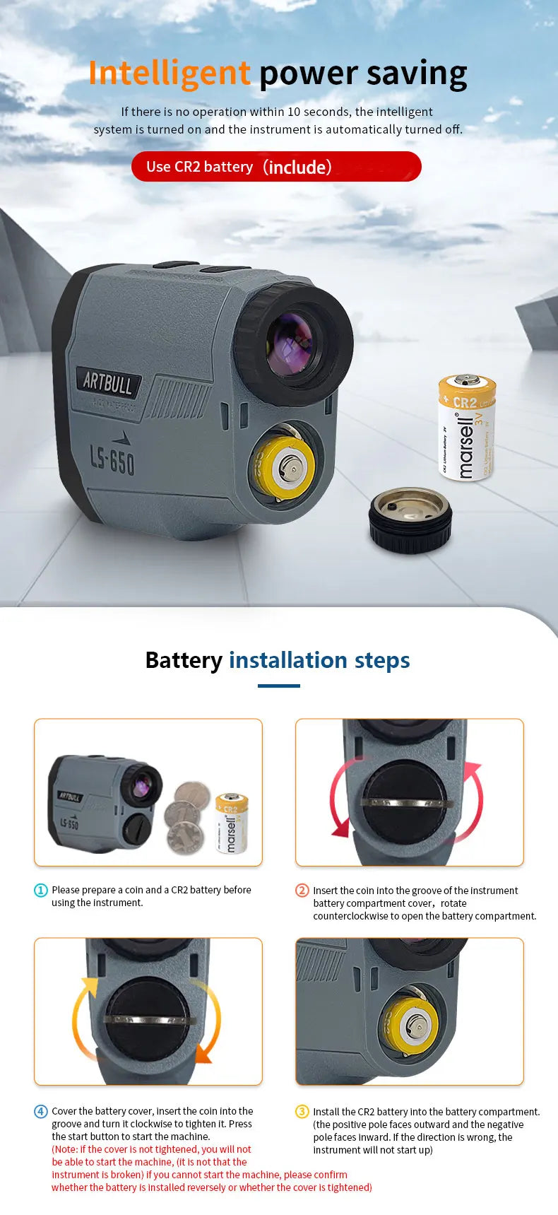 ARTBULL Golf Laser Rangefinder – 1000M/650M Distance Meter with Flagpole Lock, Slope Compensation & 6X Magnification (Model LS-1000) - Ravar