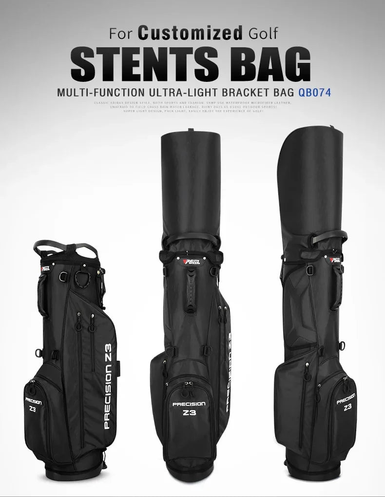 PGM Portable Golf Stand Bag with Braces – Lightweight Golf Club Backpack with Bracket Support for Men & Women