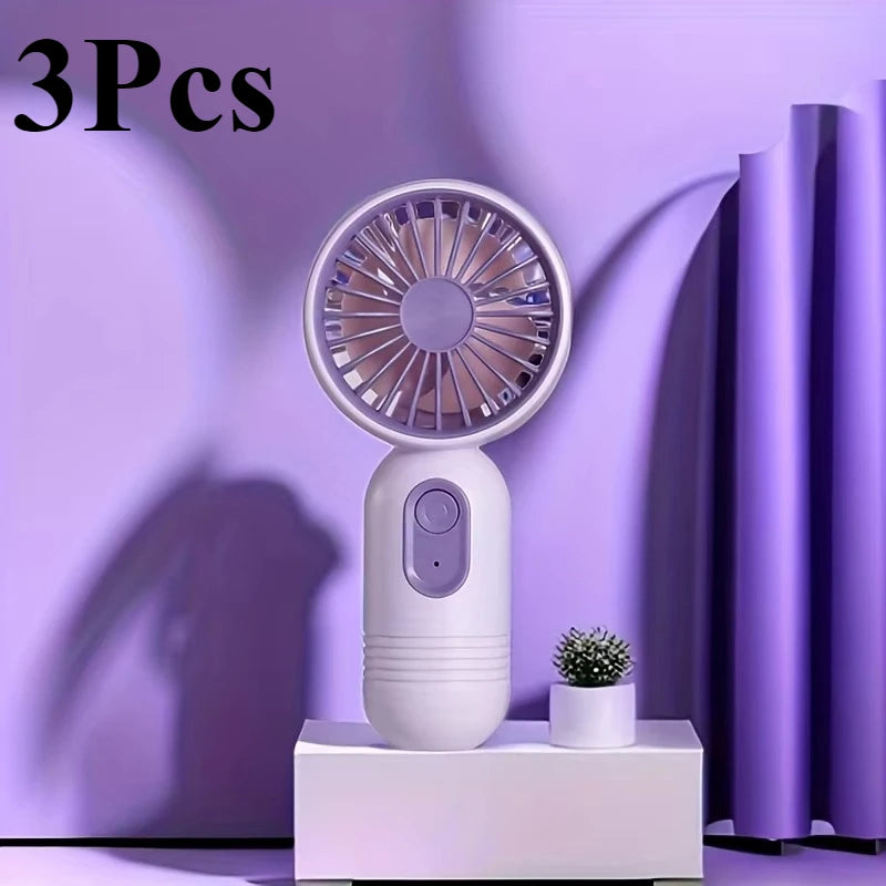 USB Mini Rechargeable Portable Fan with 3 Speeds, Handheld Fan for Gift Choice, Perfect For Office, Outdoor, Travel, Camping - Ravar