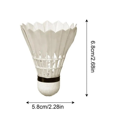 12-Pack Feather Badminton Shuttlecocks – Goose Feather & Foam Head for High-Speed Training & Outdoor - Ravar