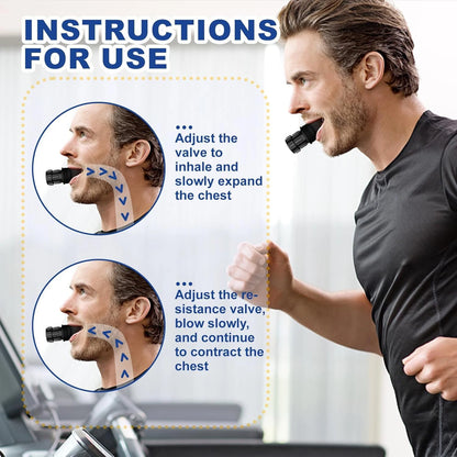 Adjustable Lung Trainer for Breathing & Respiratory Fitness – Increases Lung Capacity & Stamina - Ravar