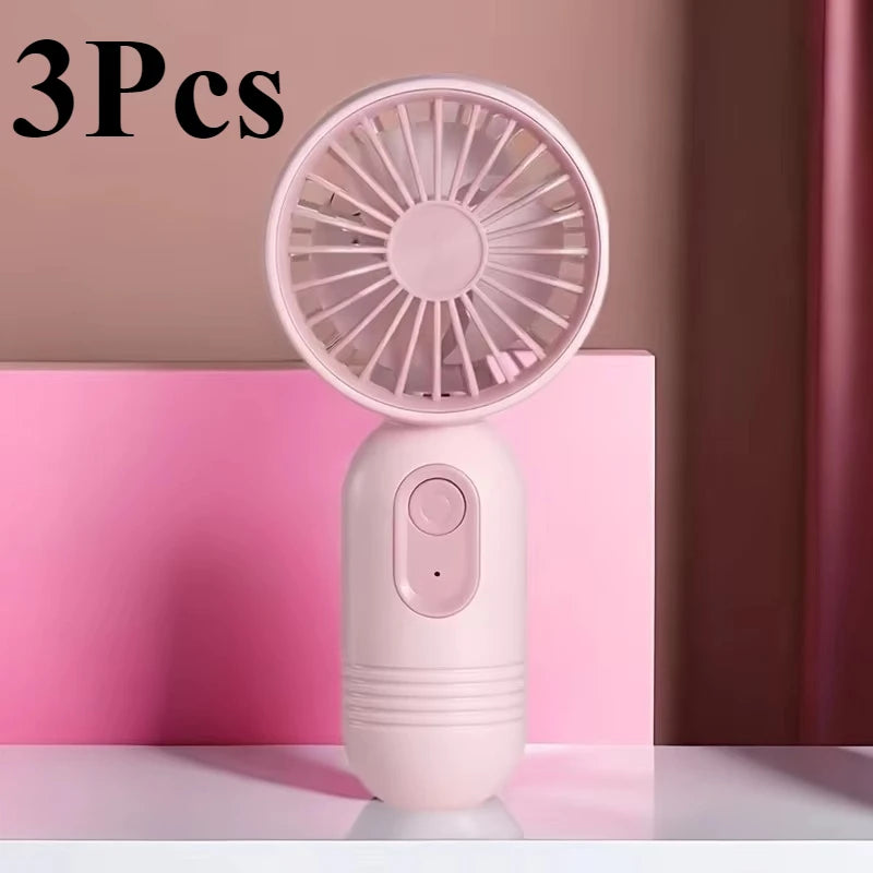USB Mini Rechargeable Portable Fan with 3 Speeds, Handheld Fan for Gift Choice, Perfect For Office, Outdoor, Travel, Camping - Ravar