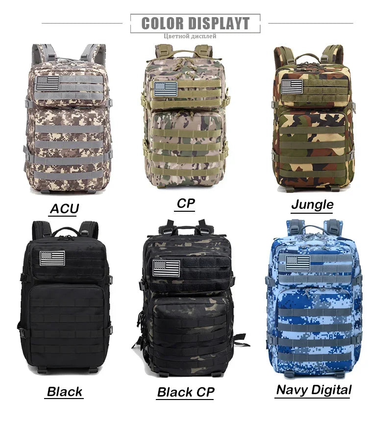 Tactical Backpacks Outdoor 45L Large Capacity - Ravar