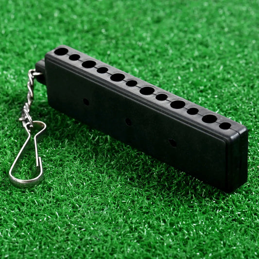 Rubber Golf Tee Holder with Ball Marker Keeper – Holds 12 Tees & 3 Markers, Compact & Durable Golf Accessory (10×2.4cm) - Ravar