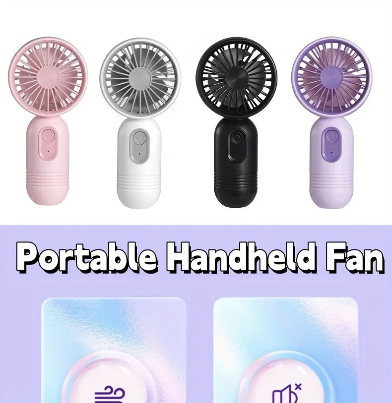 USB Mini Rechargeable Portable Fan with 3 Speeds, Handheld Fan for Gift Choice, Perfect For Office, Outdoor, Travel, Camping - Ravar