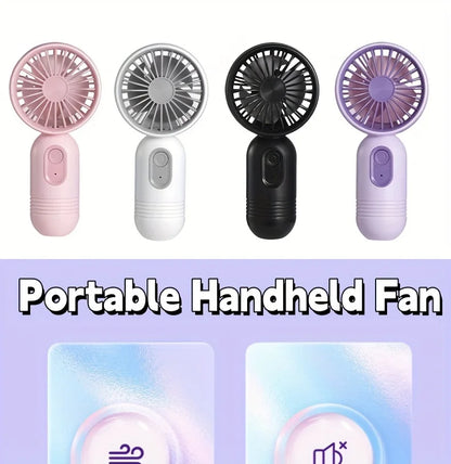 USB Mini Rechargeable Portable Fan with 3 Speeds, Handheld Fan for Gift Choice, Perfect For Office, Outdoor, Travel, Camping - Ravar