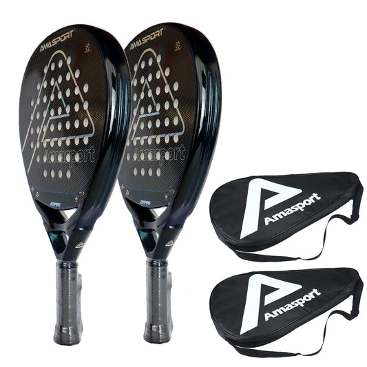AMASPORT 3k/12k/18k Padel Tennis Racquets High Density & Quality With Padel Bags For Racket EVA Memory Flex Foam Core For Unisex - Ravar