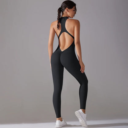 Women’s Scrunch Butt Backless Jumpsuit – Sexy Sleeveless Gym & Yoga One-Piece - Ravar