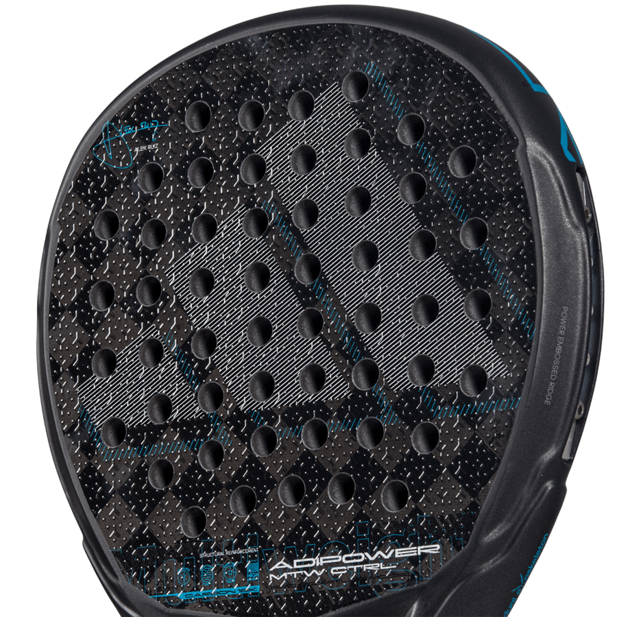 Close-up of Adidas Adipower Multiweight Ctrl 3.4 racket face texture