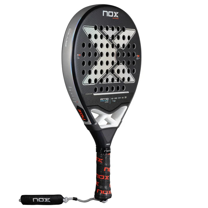 NOX AT10 Pro Cup HARD EV50 core and fiberglass silver face detail